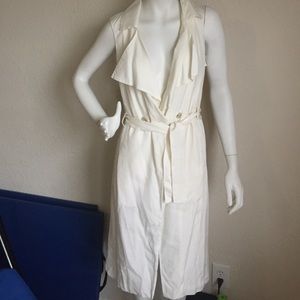 White /Black long white vest size XS